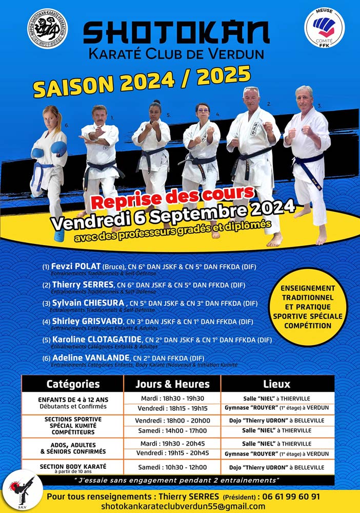 Rentrée karaté Verdun Shotokan 2024